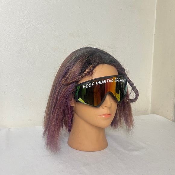 Unisex Density Wraparound Shield Mirrored Sunglasses, “Hoof Hearted Brewing” - Picture 4 of 16